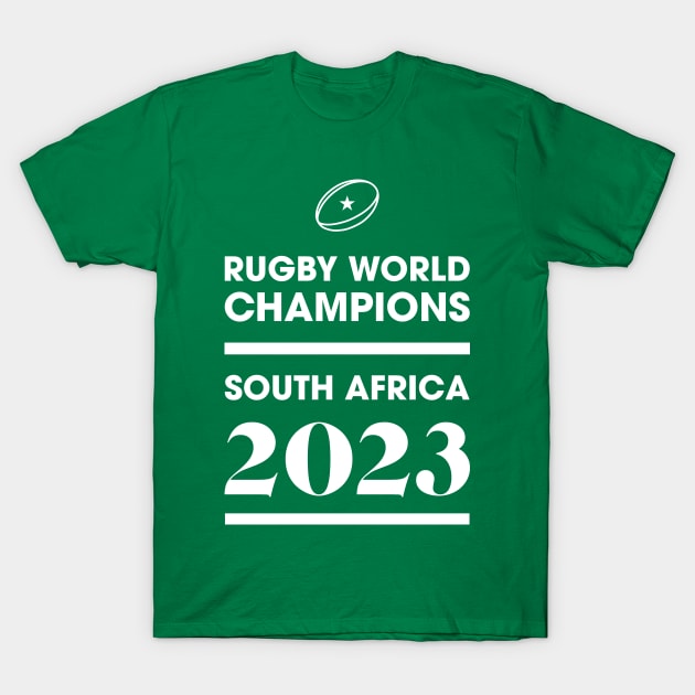 South Africa 2023 Rugby World Champions T-Shirt by stariconsrugby